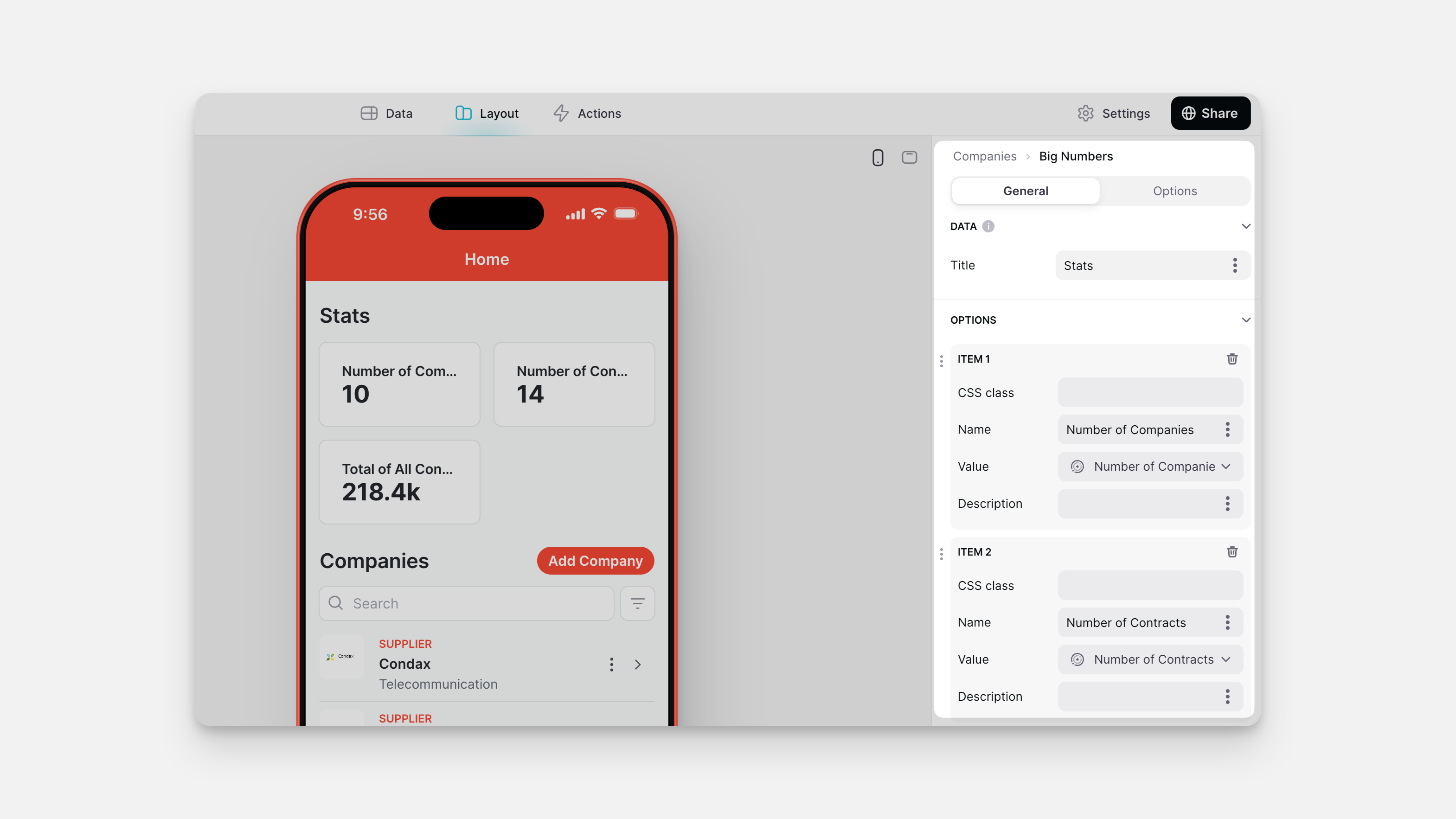 Configuring the Big Numbers